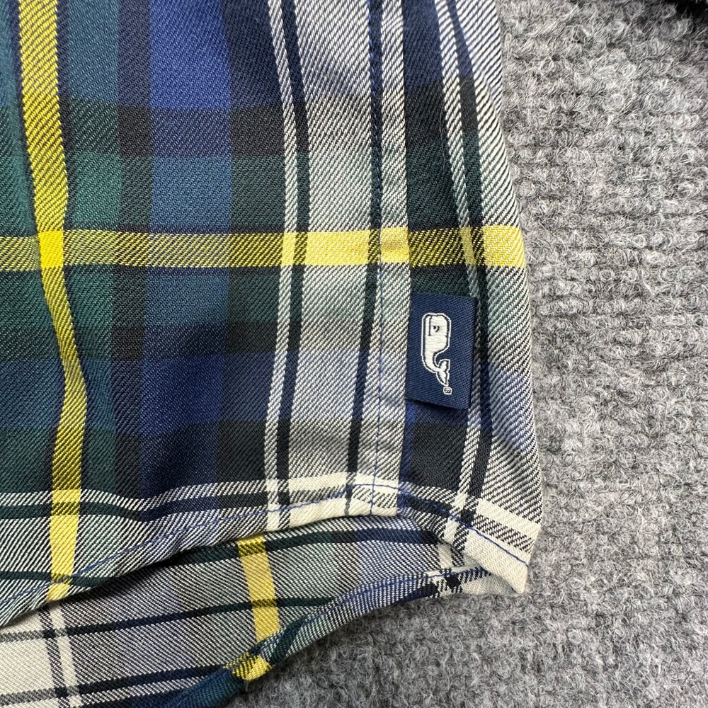 Vineyard Vines Performance Crosby Shirt Mens L Blue Green Plaid Slim Fit‎ - Picture 11 of 15